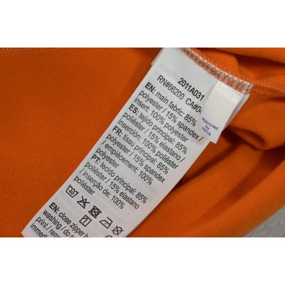 Asics H1 Running 1/4 Zip Fleece Jacket Athletic Orange Performance Mens Size XL - Picture 10 of 12